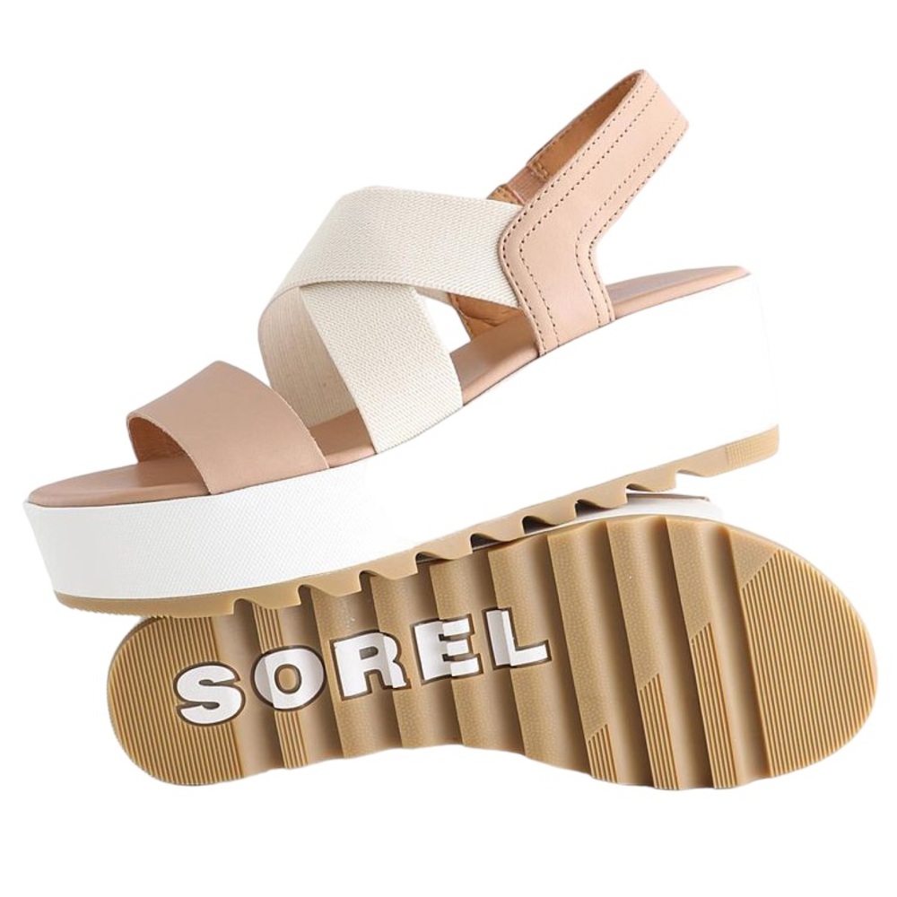 Sorel Cameron Slingback Platform Wedge Criss Cross Neutrao Sandals NWT Box 10